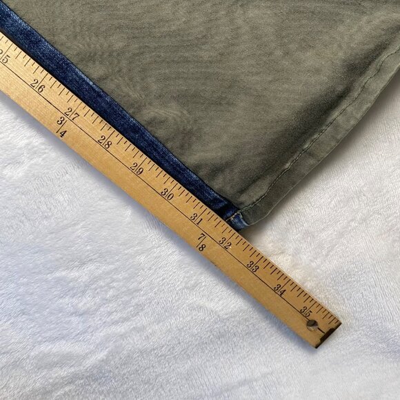 Parasuco Ergonomic Jeans Womens Size 30 Green & Blue Patchwork Studded Flared - Picture 10 of 10